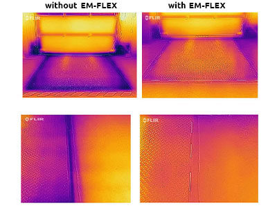 Heat image with and without EM-FLEX gap seal.