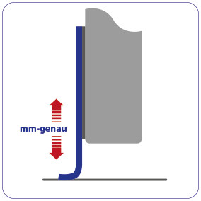 Schematische weergave van de flexibiliteit van EM-FLEX kierafdichting voor deuren en poorten.