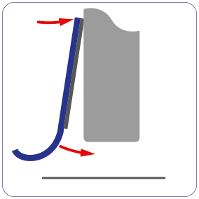 Schematische weergave: magnetische Montage van EM-FLEX afdichting op een schuifdeur